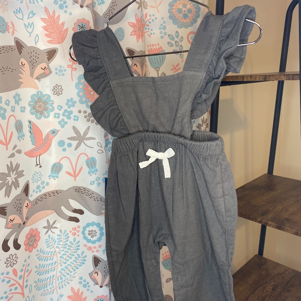 Gray Ruffle Romper